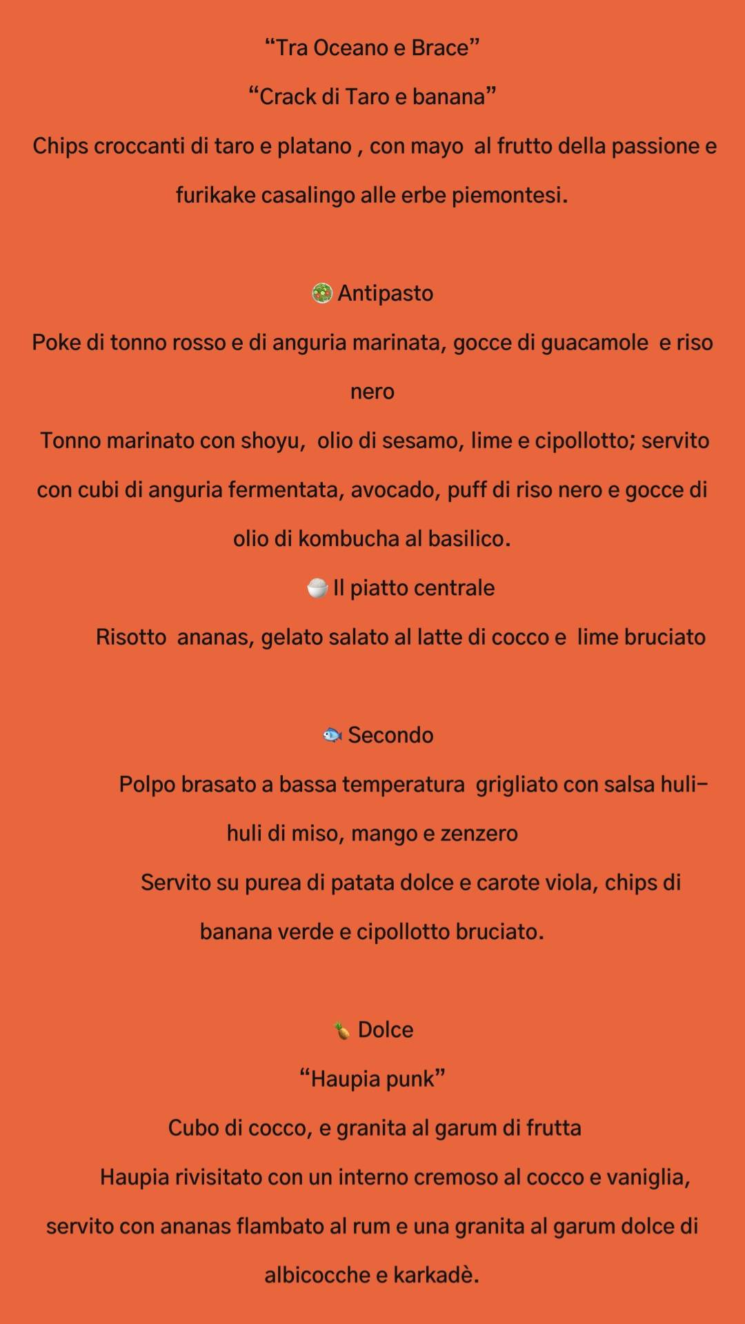 Menu di Come in Famiglia 