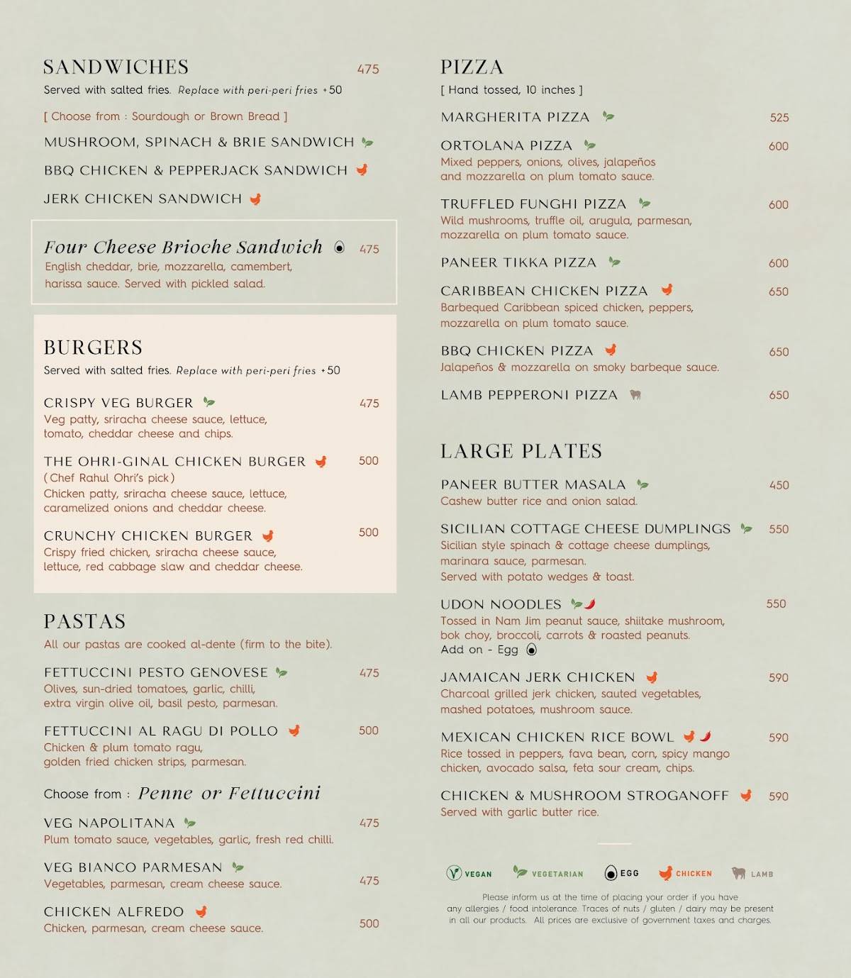 Conçu Jubilee Hills menu