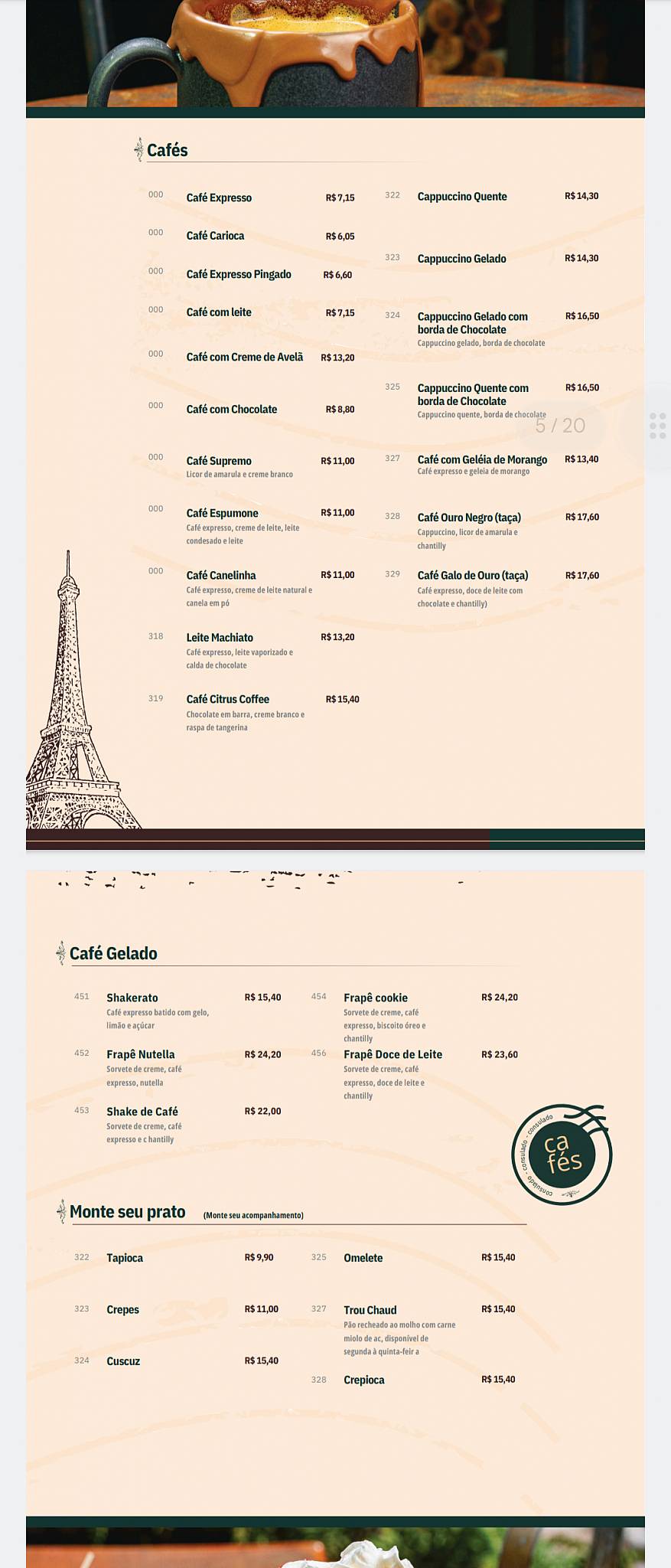 Café Consulado cardápio