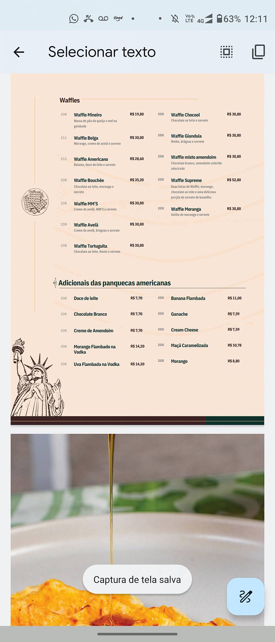 Café Consulado cardápio