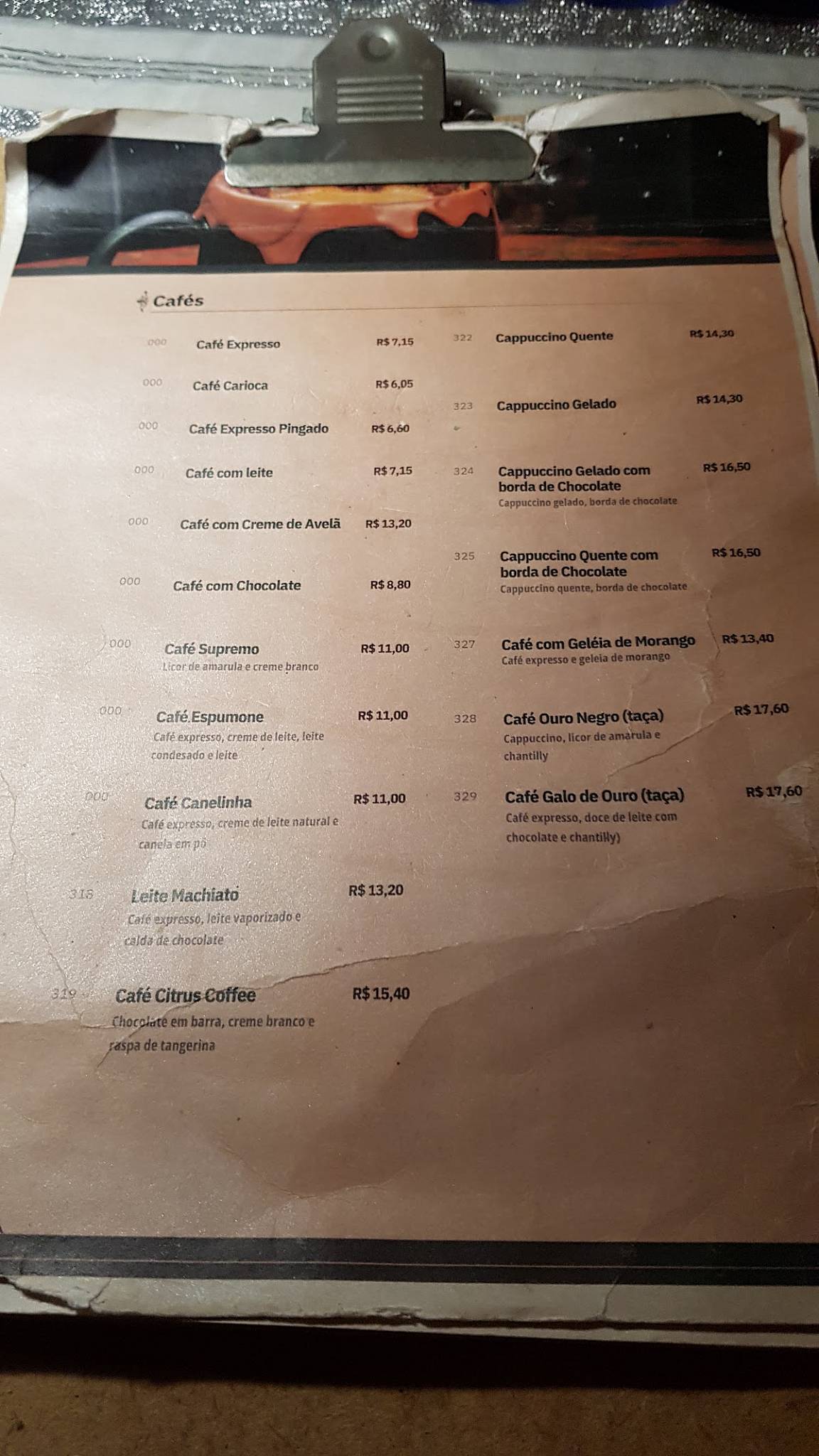 Café Consulado cardápio