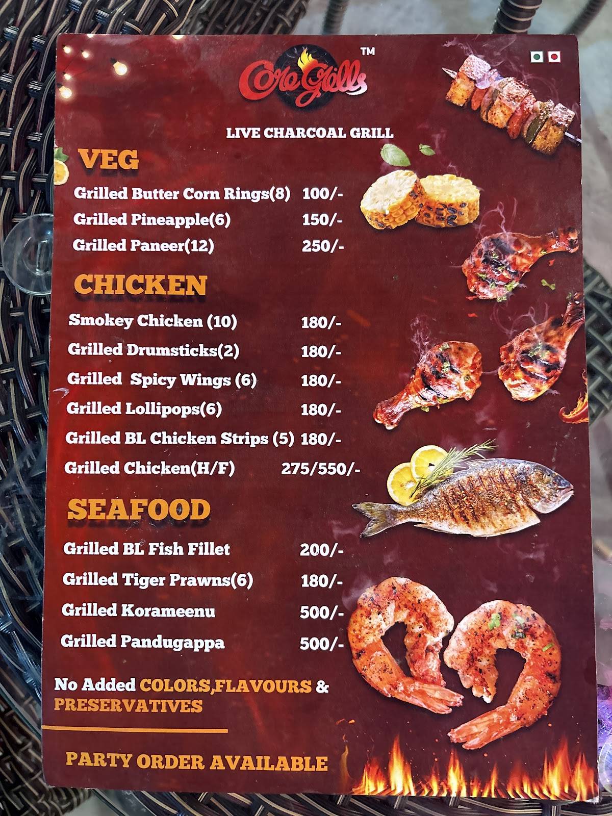 Coregrills menu