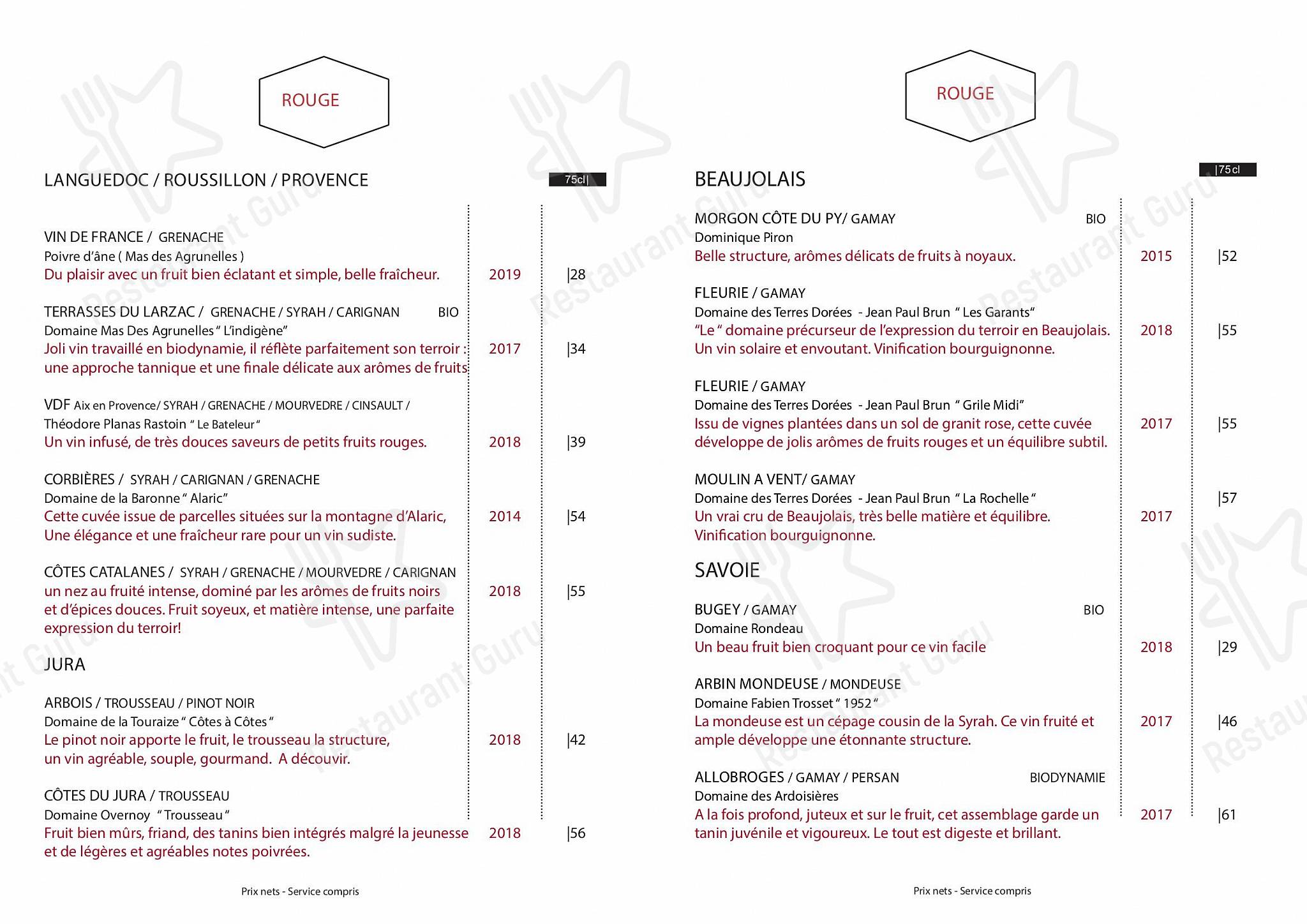 Set menu pour Coretta dans Paris