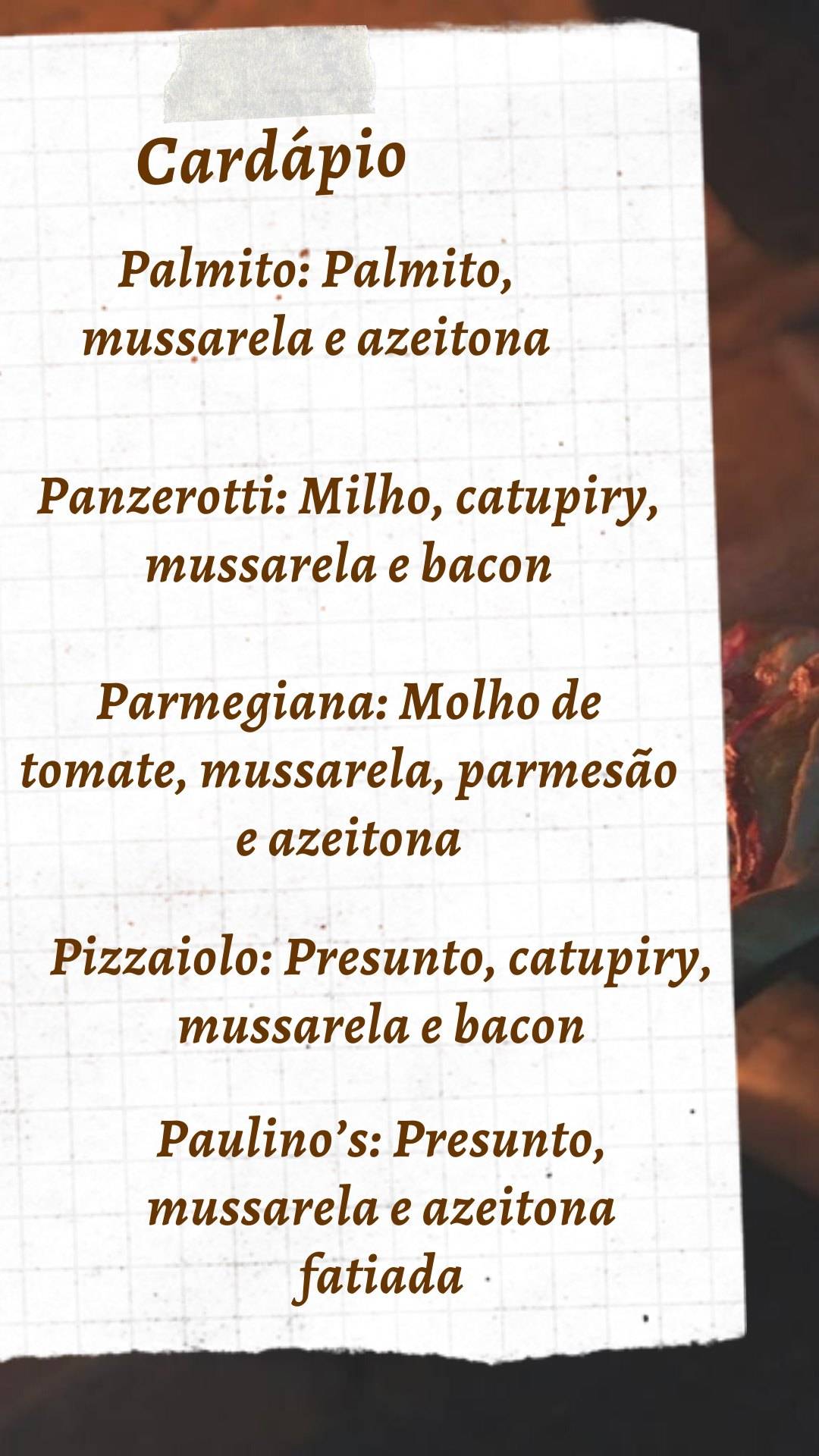 Pizzaria Forninho cardápio