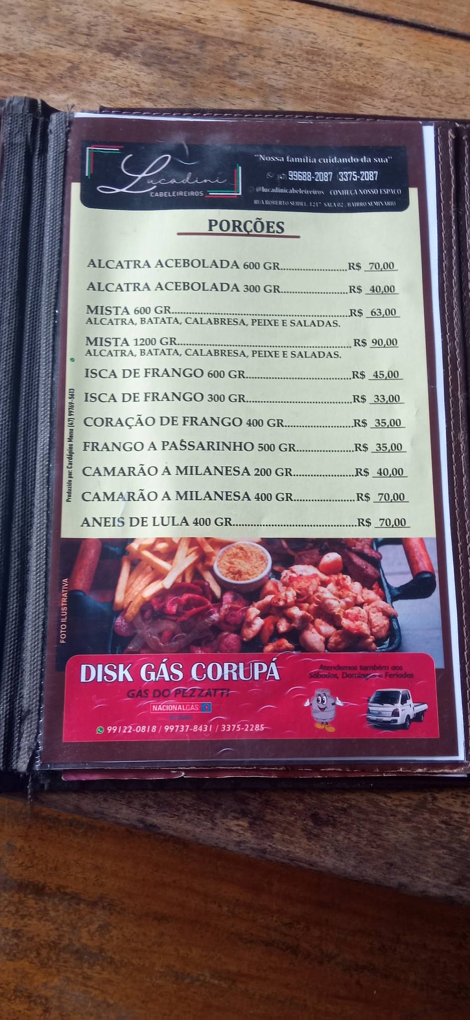 Pesque Pague Recanto Dos Lagos cardápio