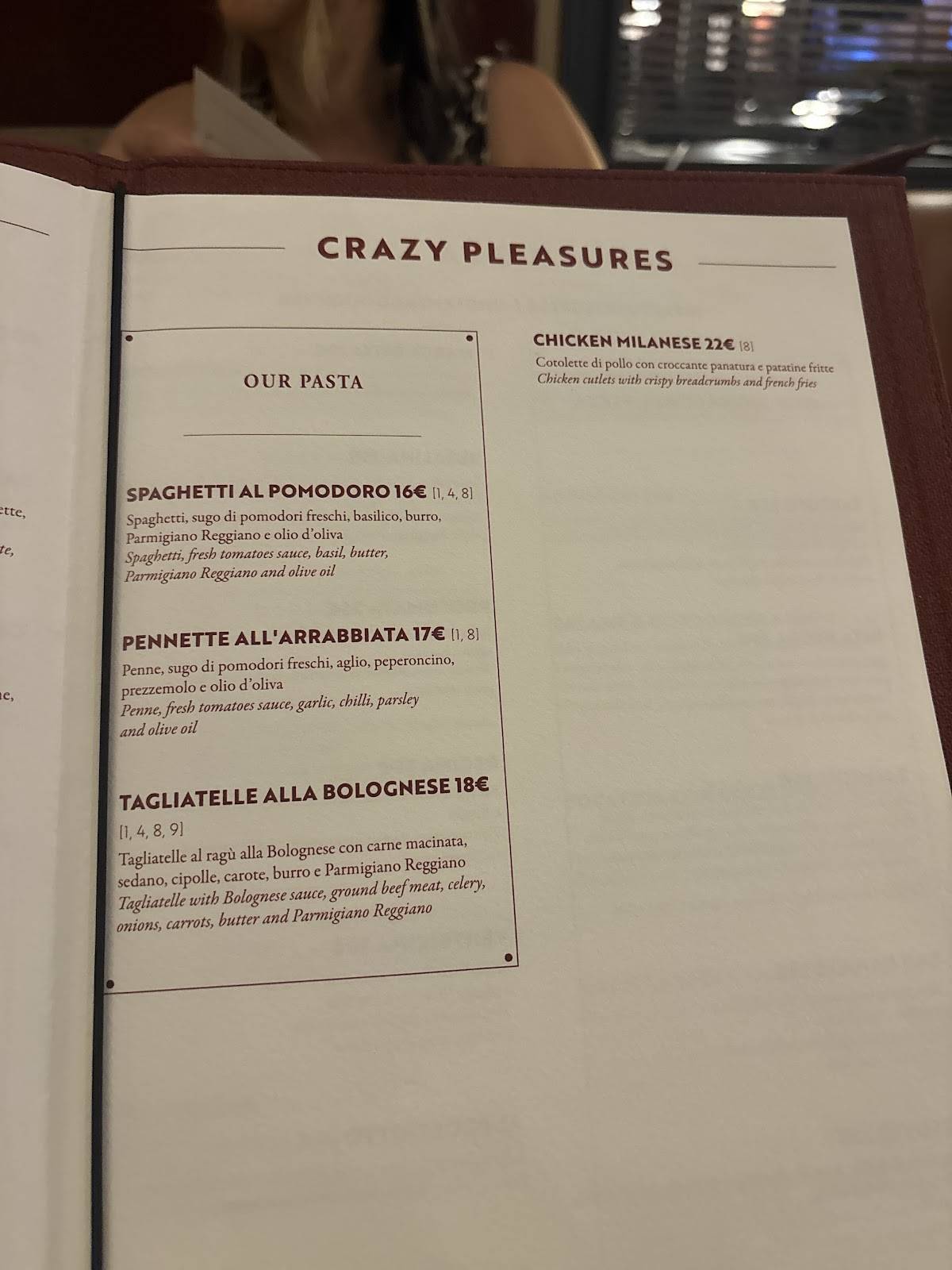 Menu di Crazy Pizza Rome 