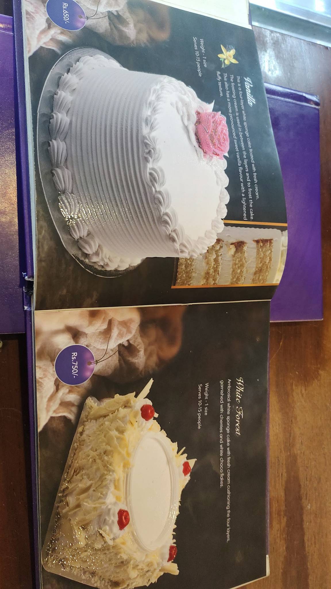 CutiePie Cakes menu