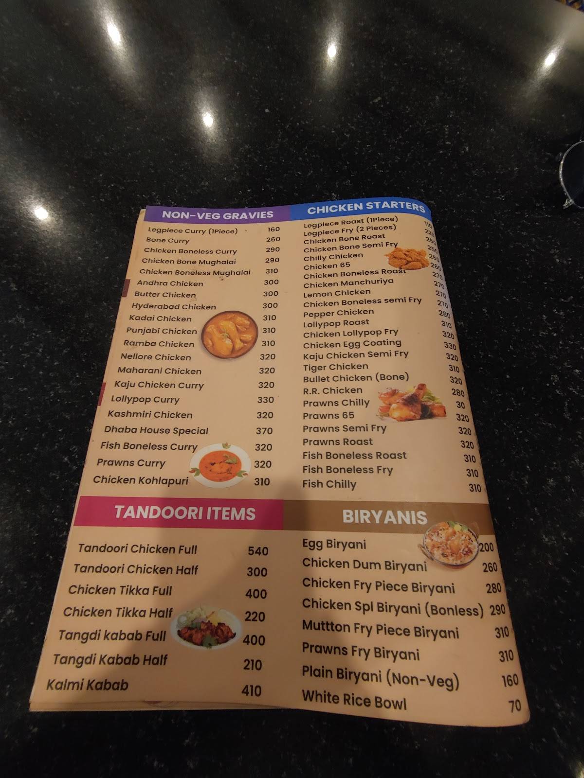 DHABA HOUSE menu
