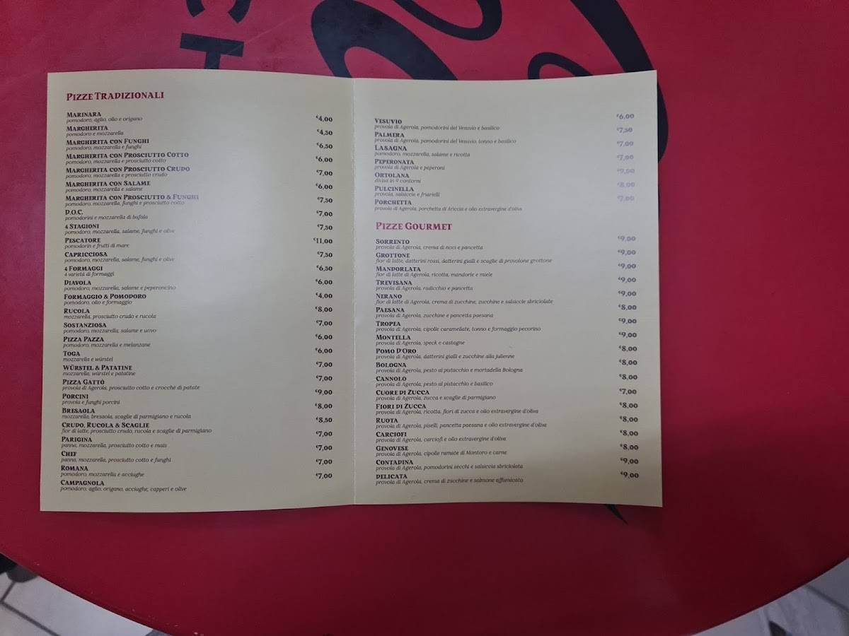 Menu di Da Raffaele F.lli Pellone 