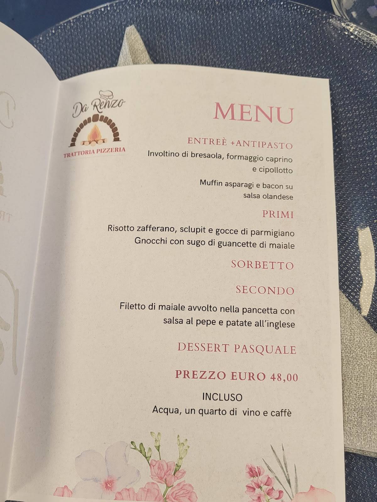 Menu di Da Renzo 