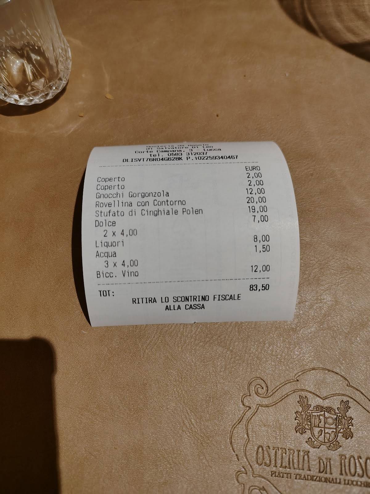Menu di Da Rosolo 