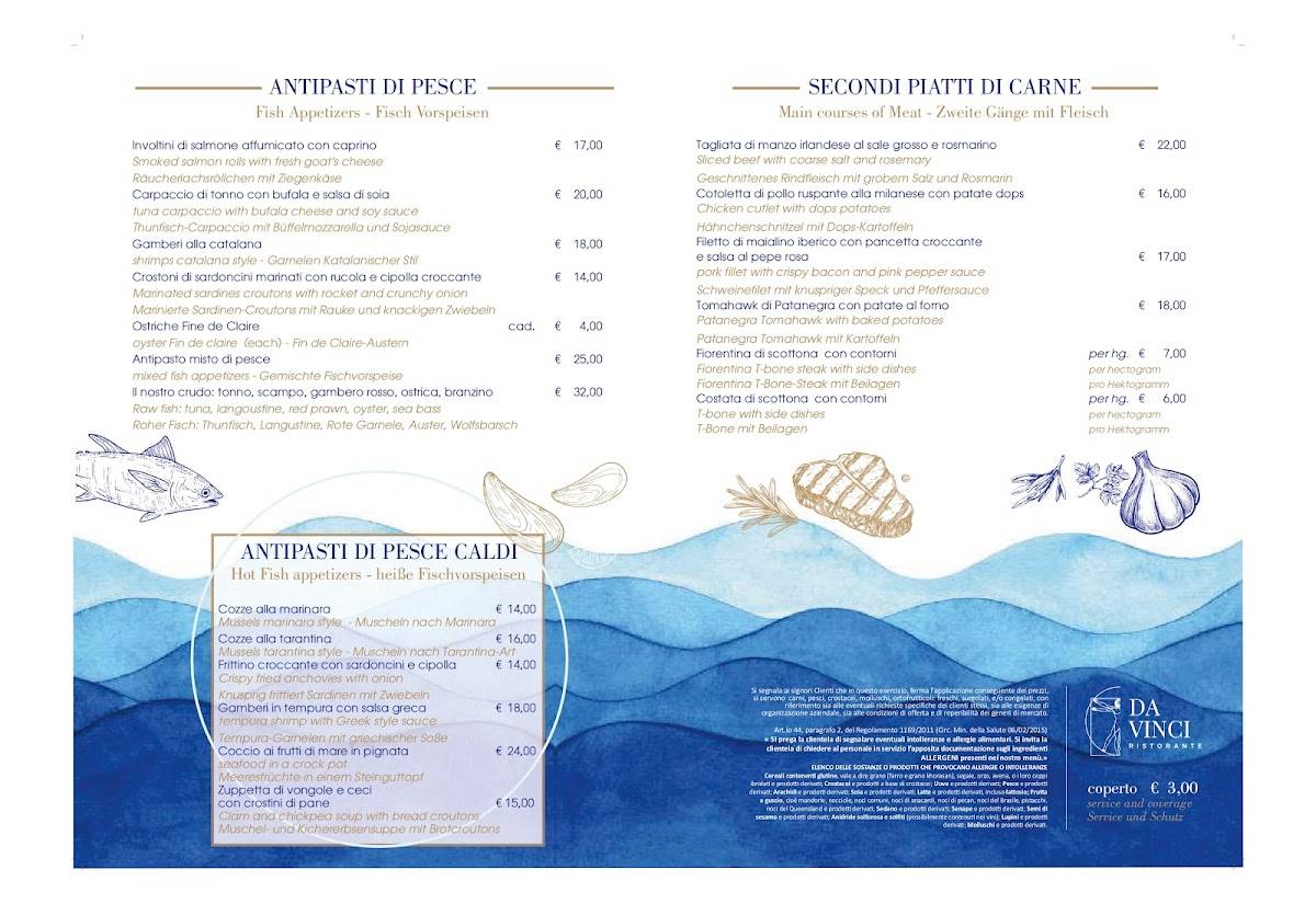 Menu di Da Vinci Ristorante Pizzeria 