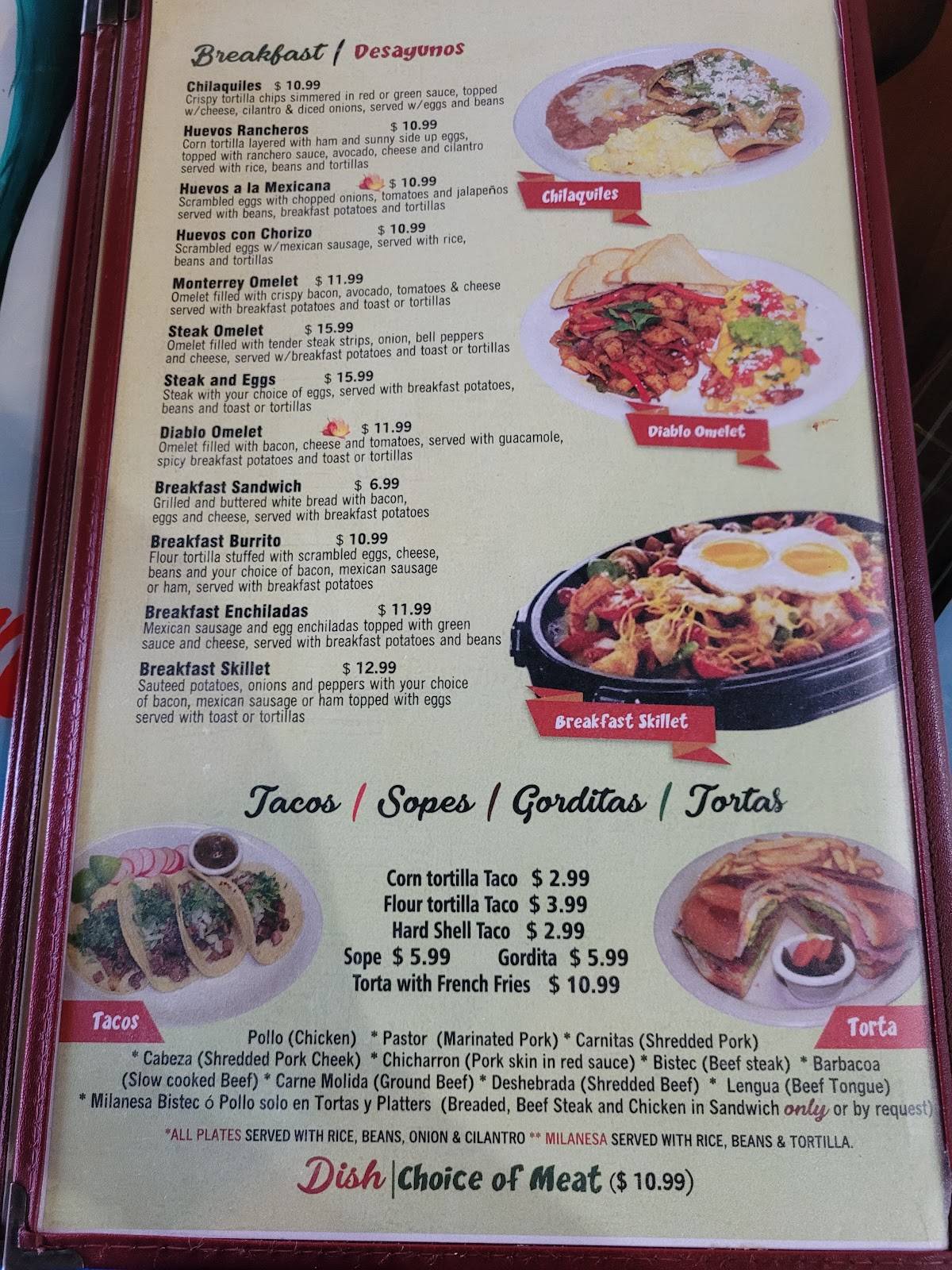 Menu at Del Carmen Mexican Store & Restaurant, Dade City