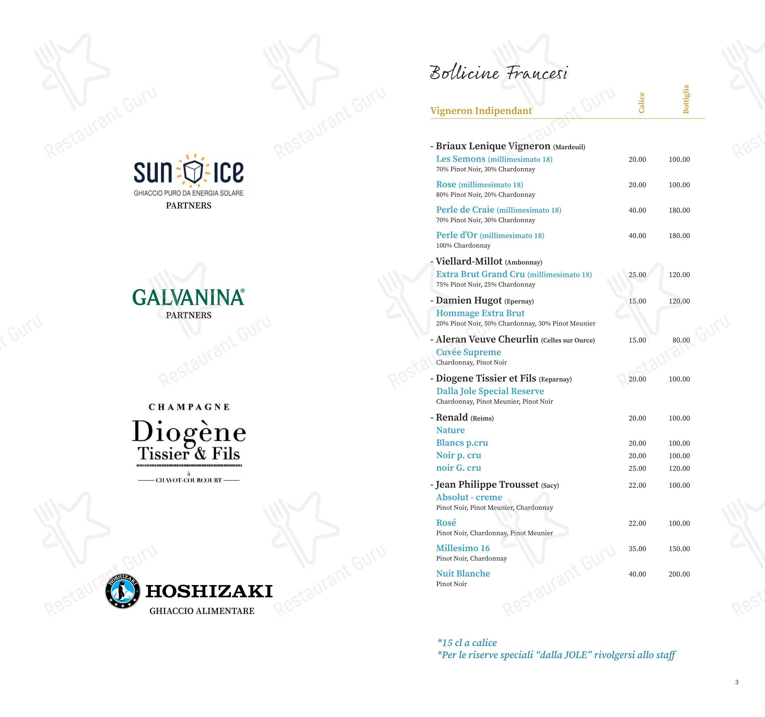 Dalla Jole molo Rimini in Rimini - Menu bar