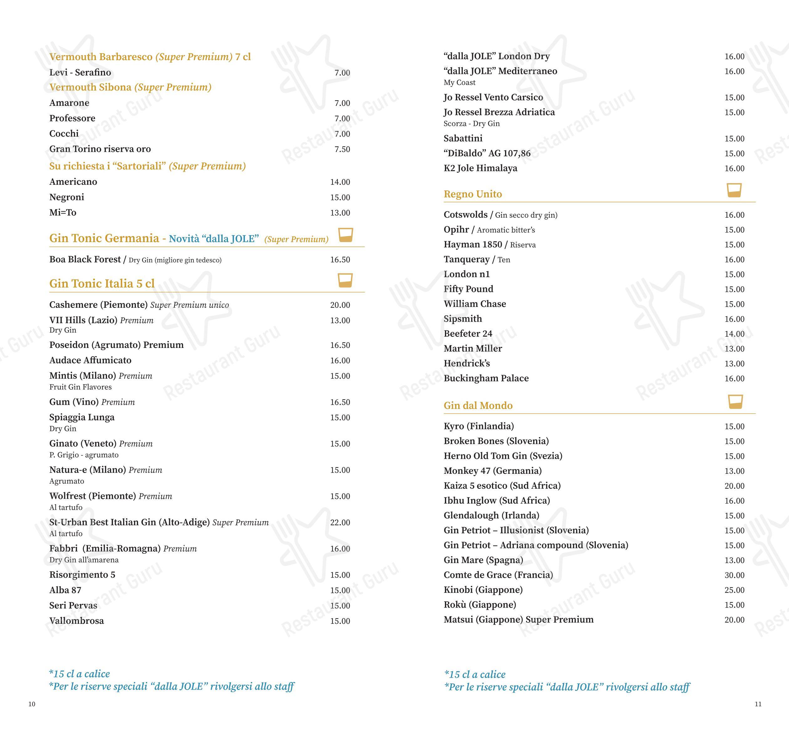 Menu per Dalla Jole molo Rimini in Rimini