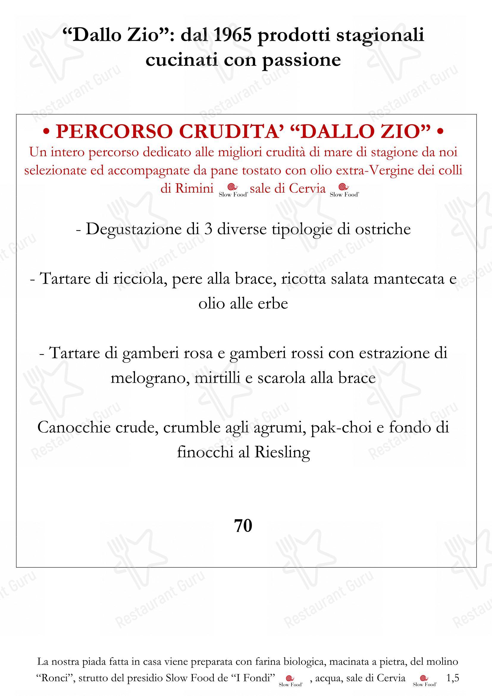 Menu di Dallo Zio - 菜单