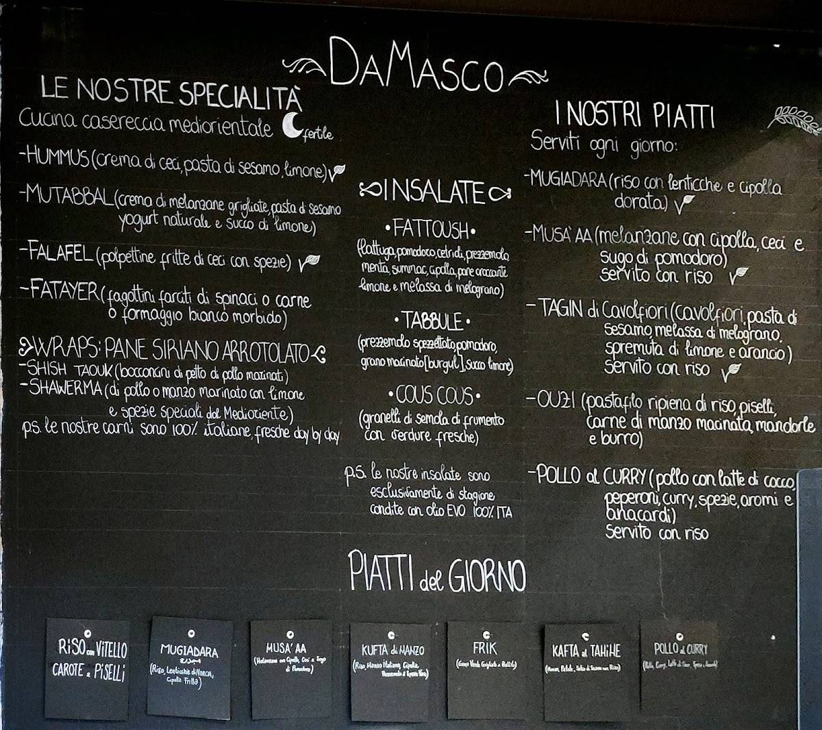 Menu di Damasco 