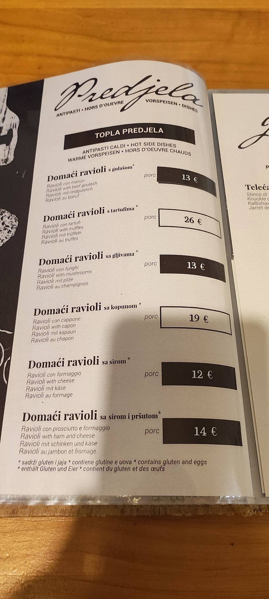 Menu di Danilea 