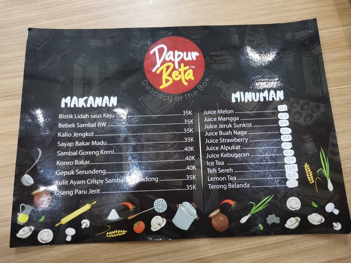 Menu at Dapur Beta (Sepiring Rasa Nusantara) restaurant, Bandung ...