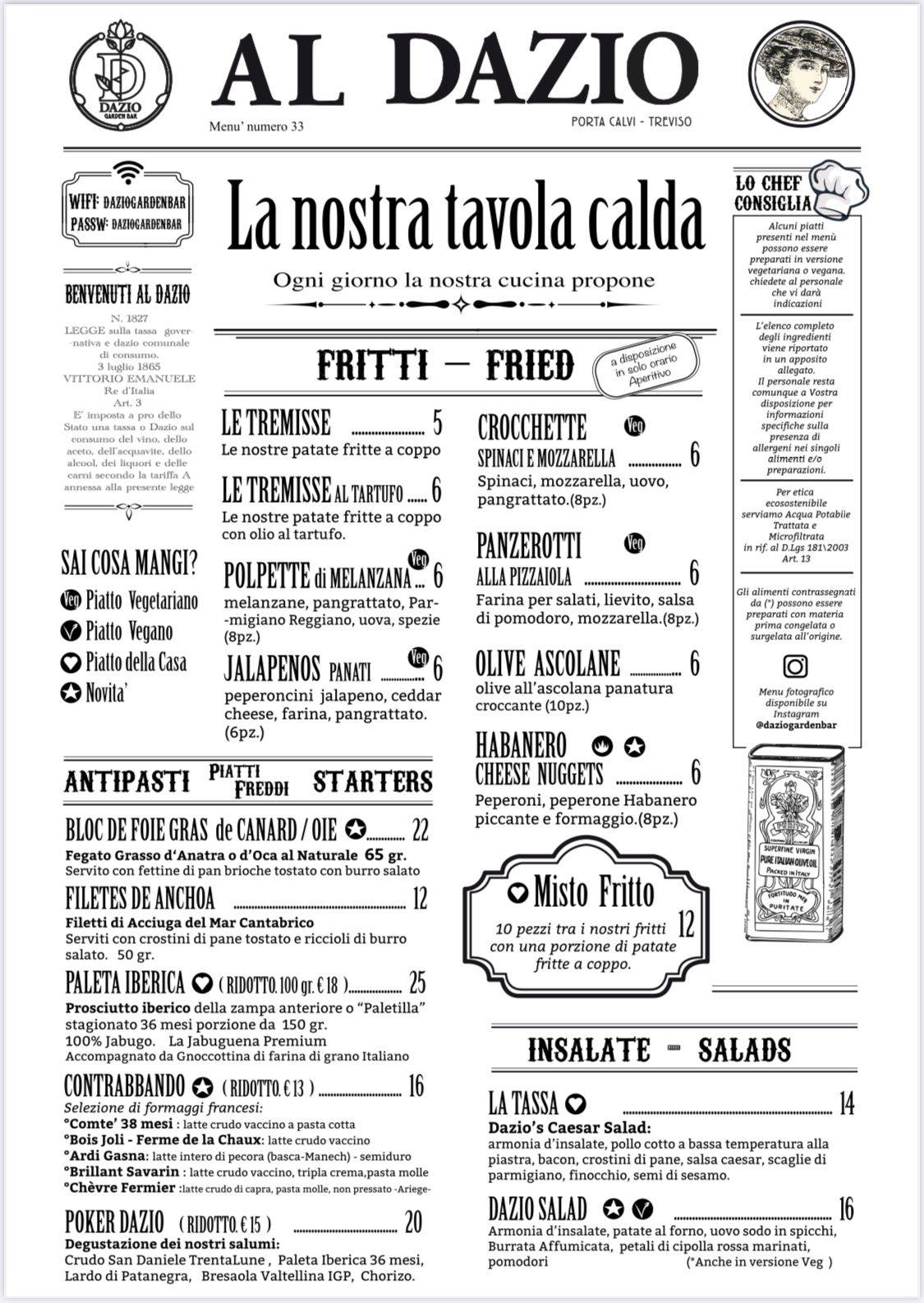 Menu di Dazio Garden Bar 
