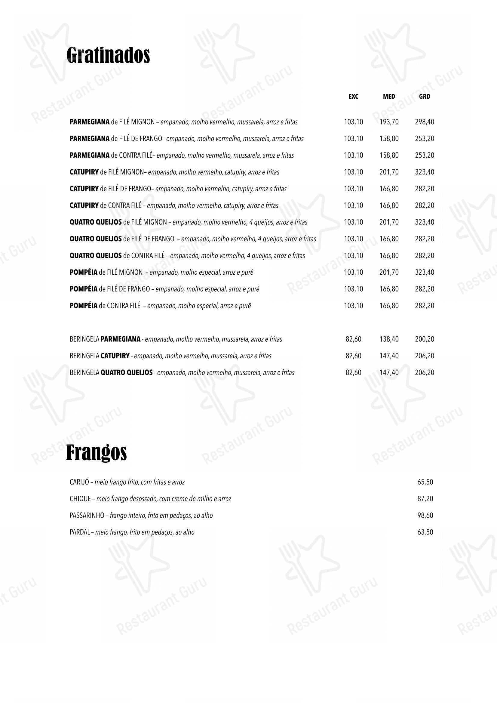 Degas Pompéia - Menu