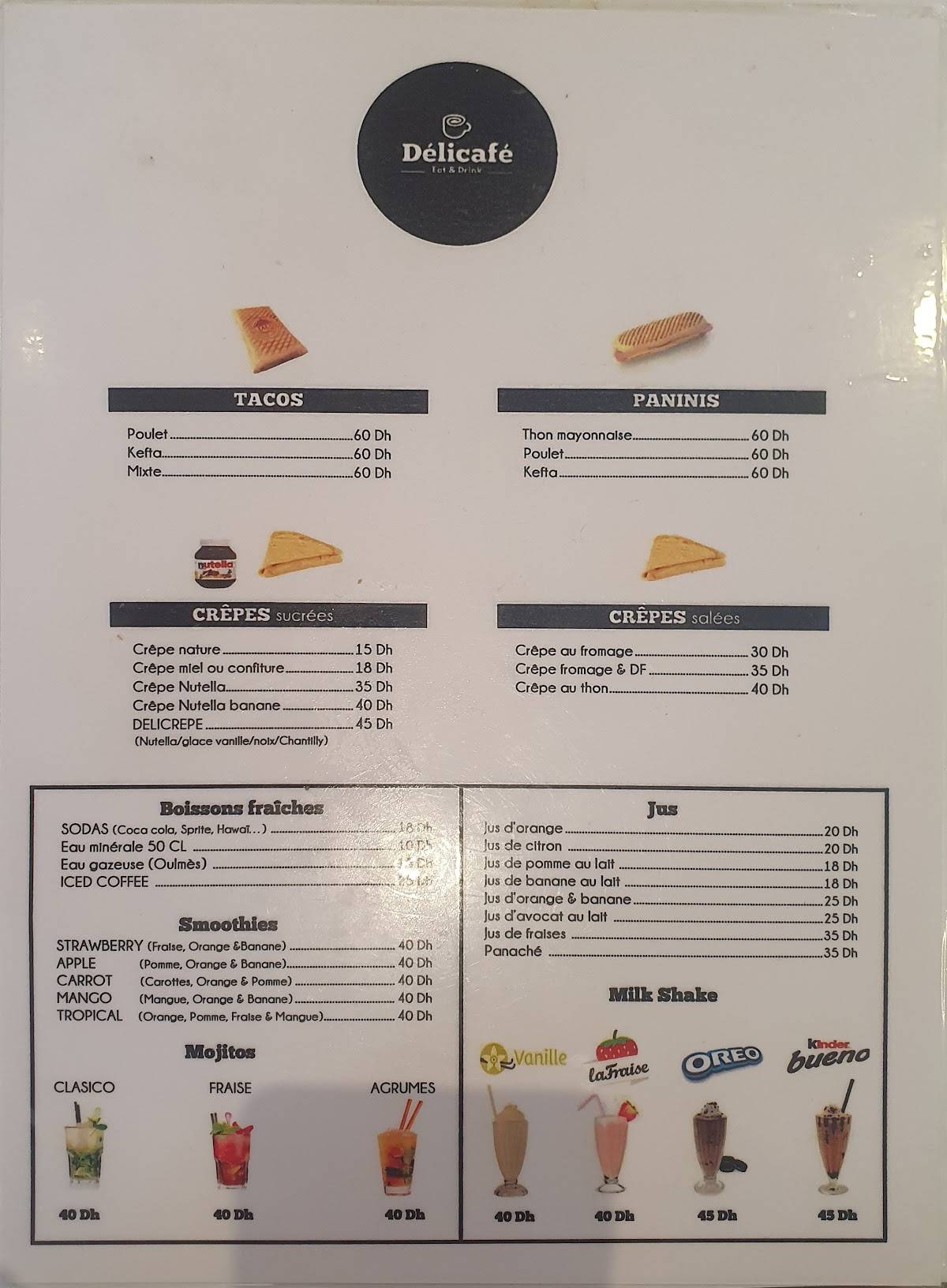 Menu de Délicafé
