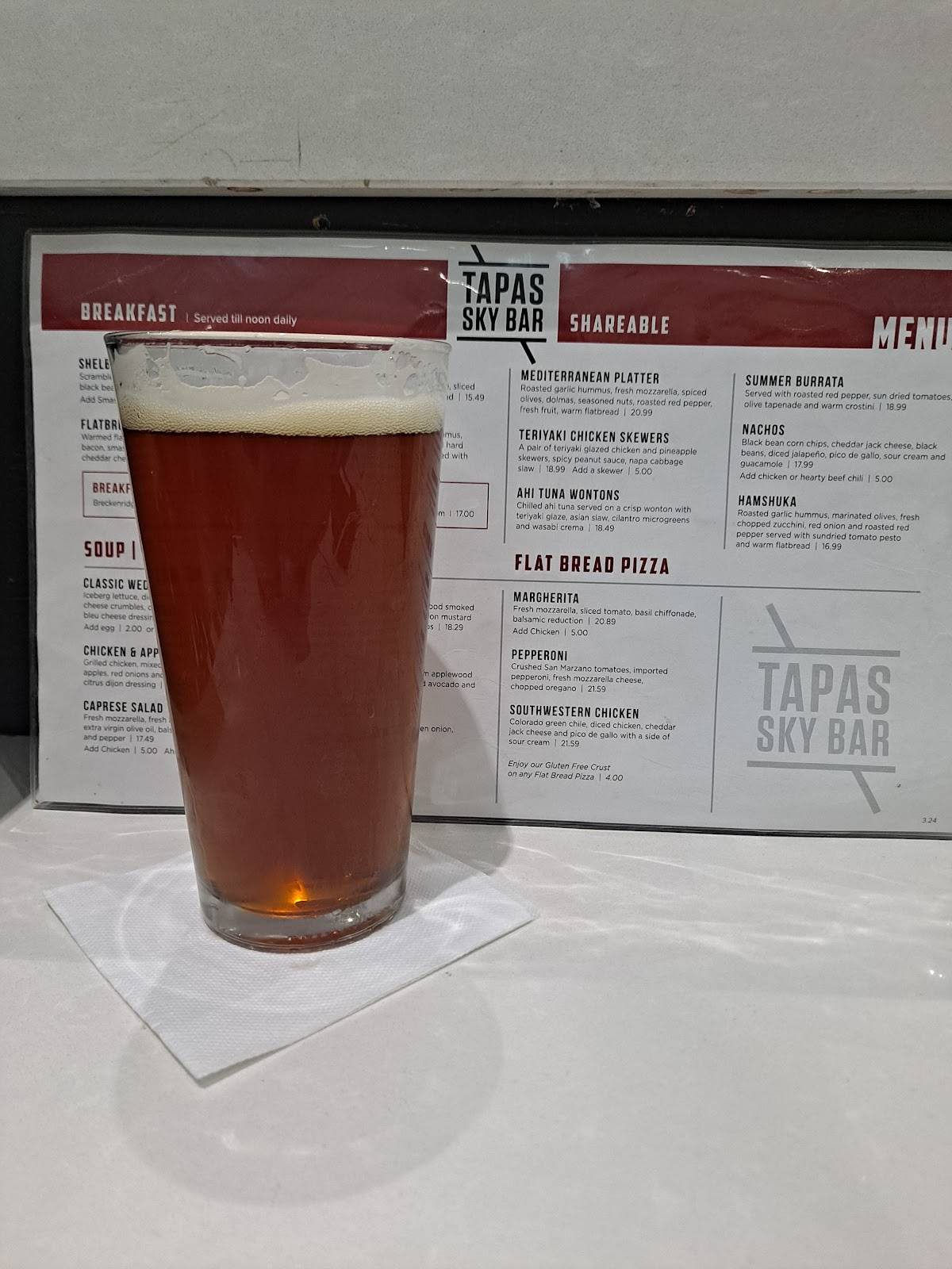 Carta de Tapas Sky Bar, Denver, Peña Blvd