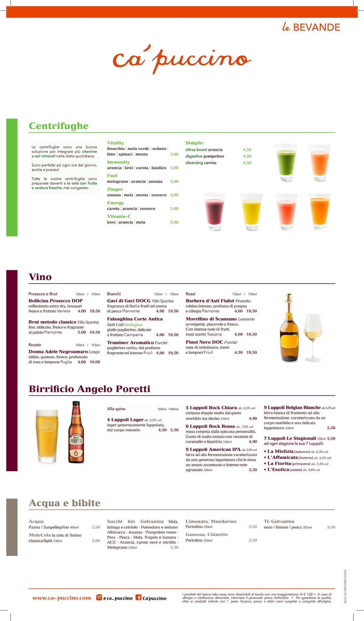 Menu di Ca'puccino 