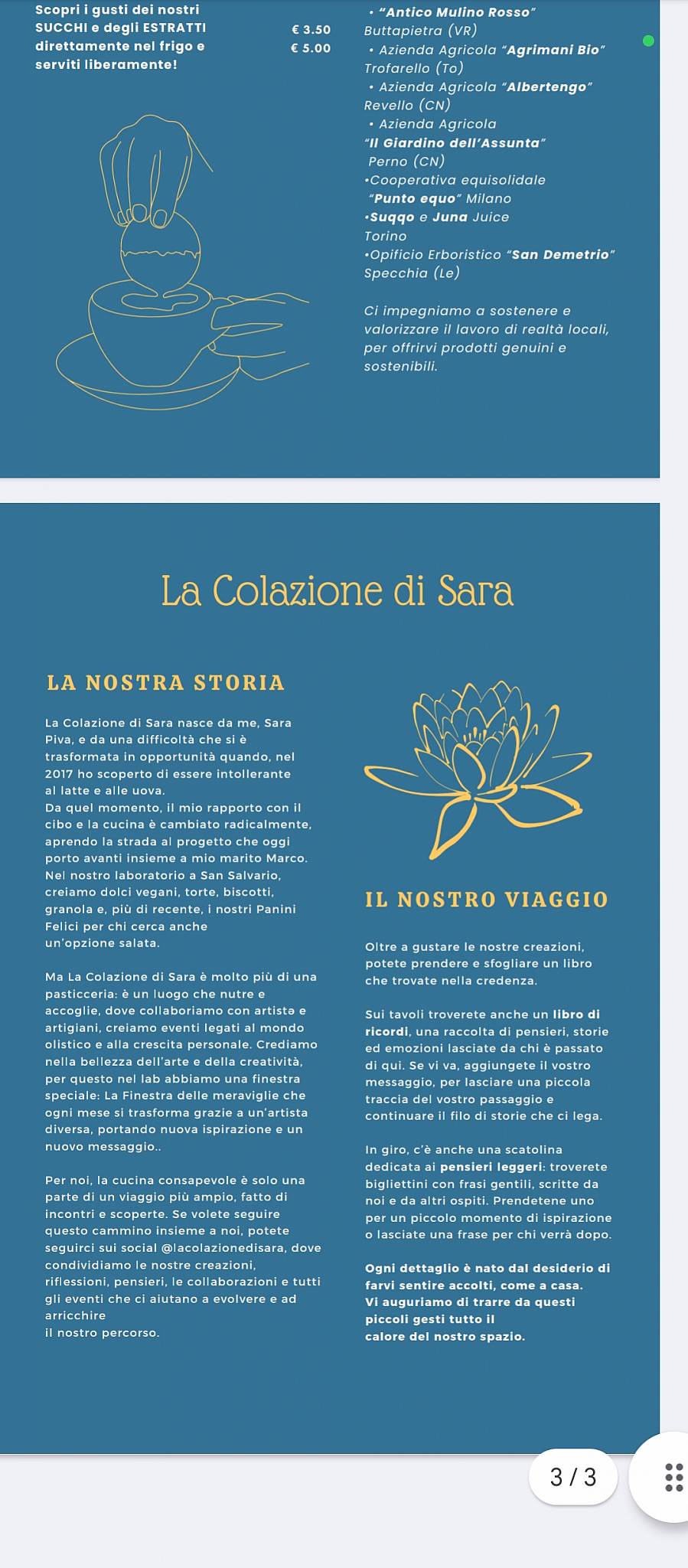 Menu di La colazione di Sara 