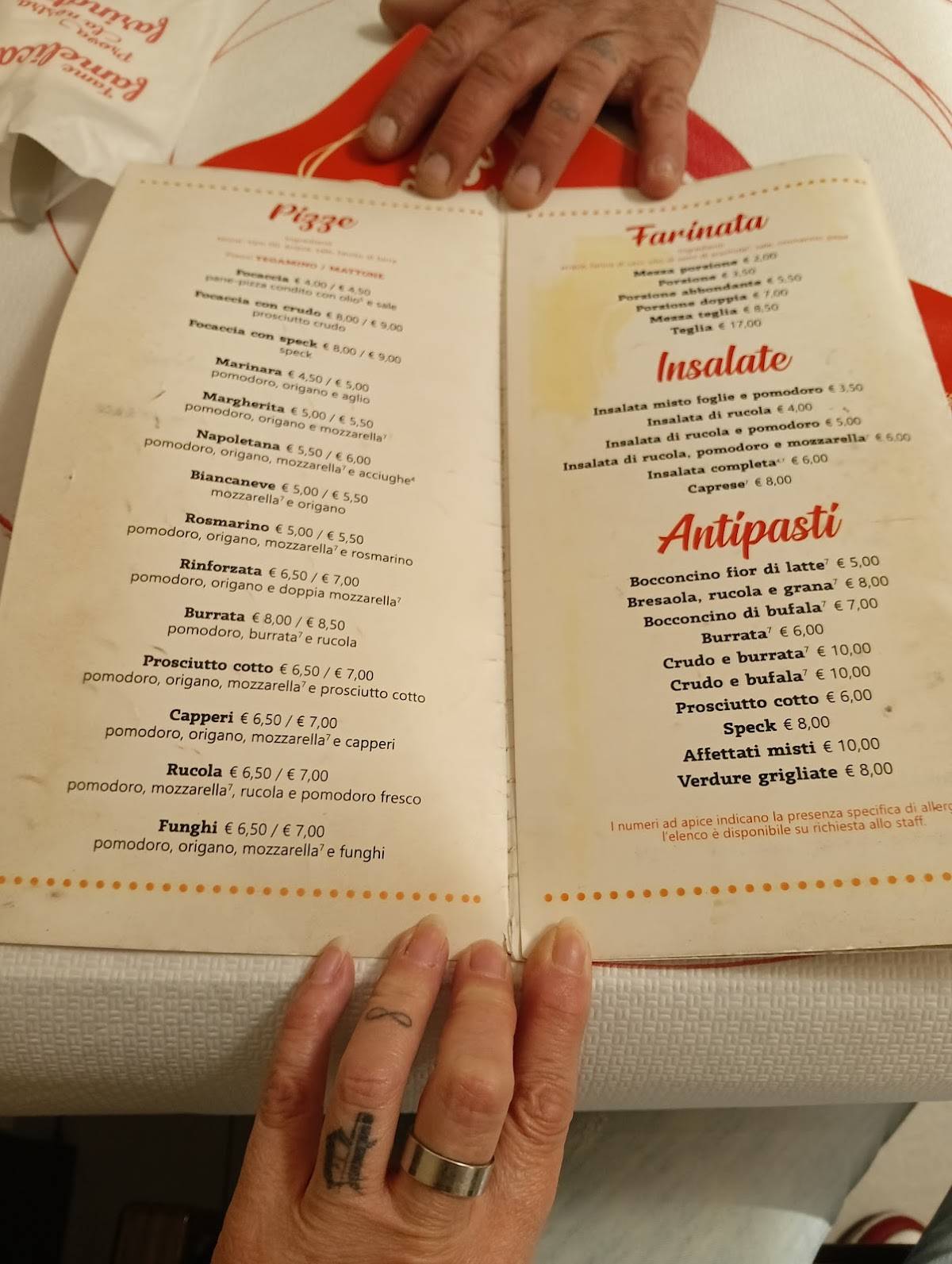 Menu di Dessì 