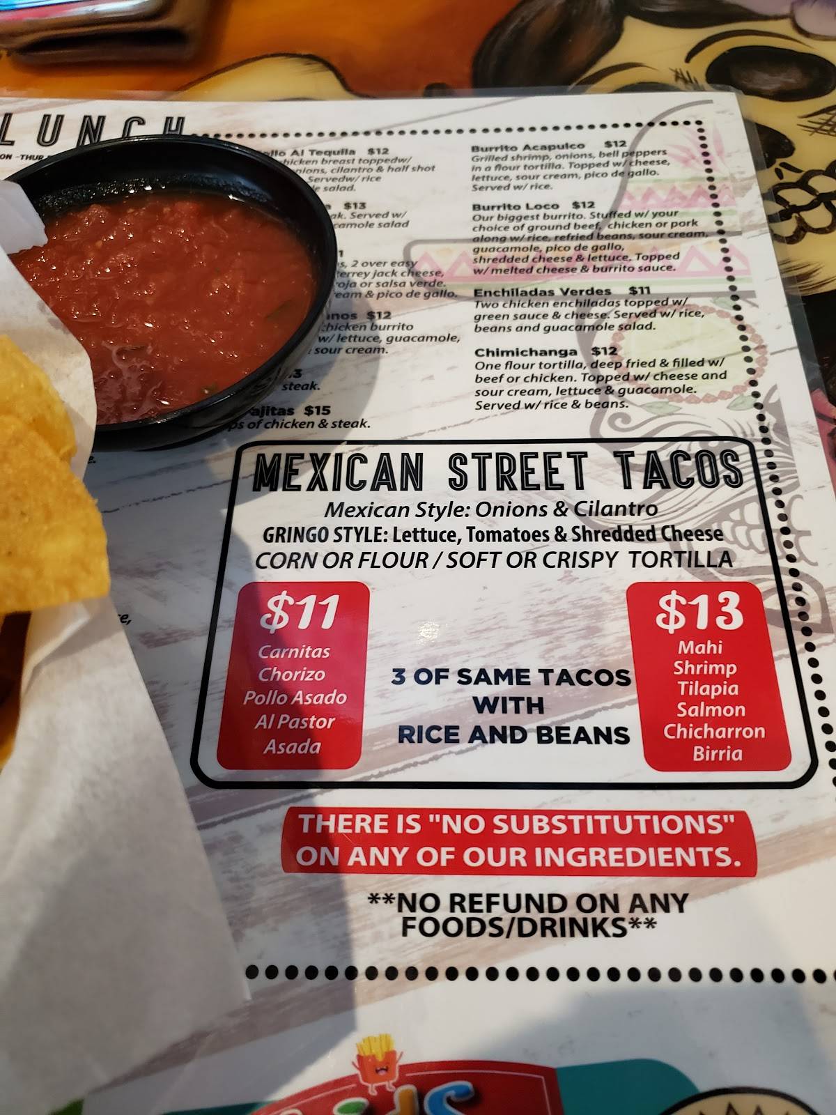 Menu at Que Pasa Mex - Destin restaurant, Destin