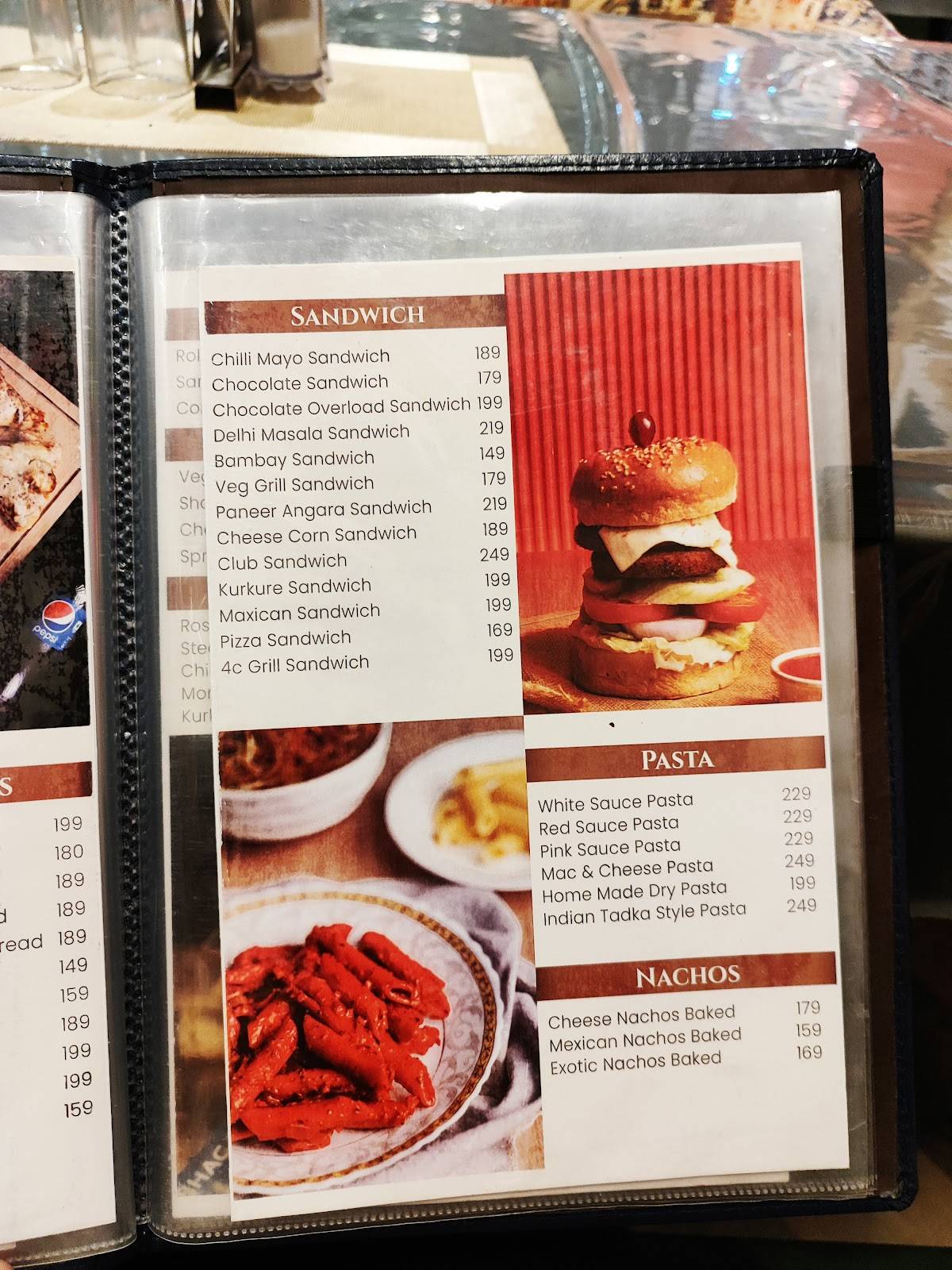 Destination cafe menu