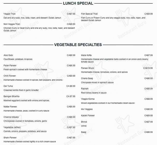 Menu de Diamond Sweets Restaurant