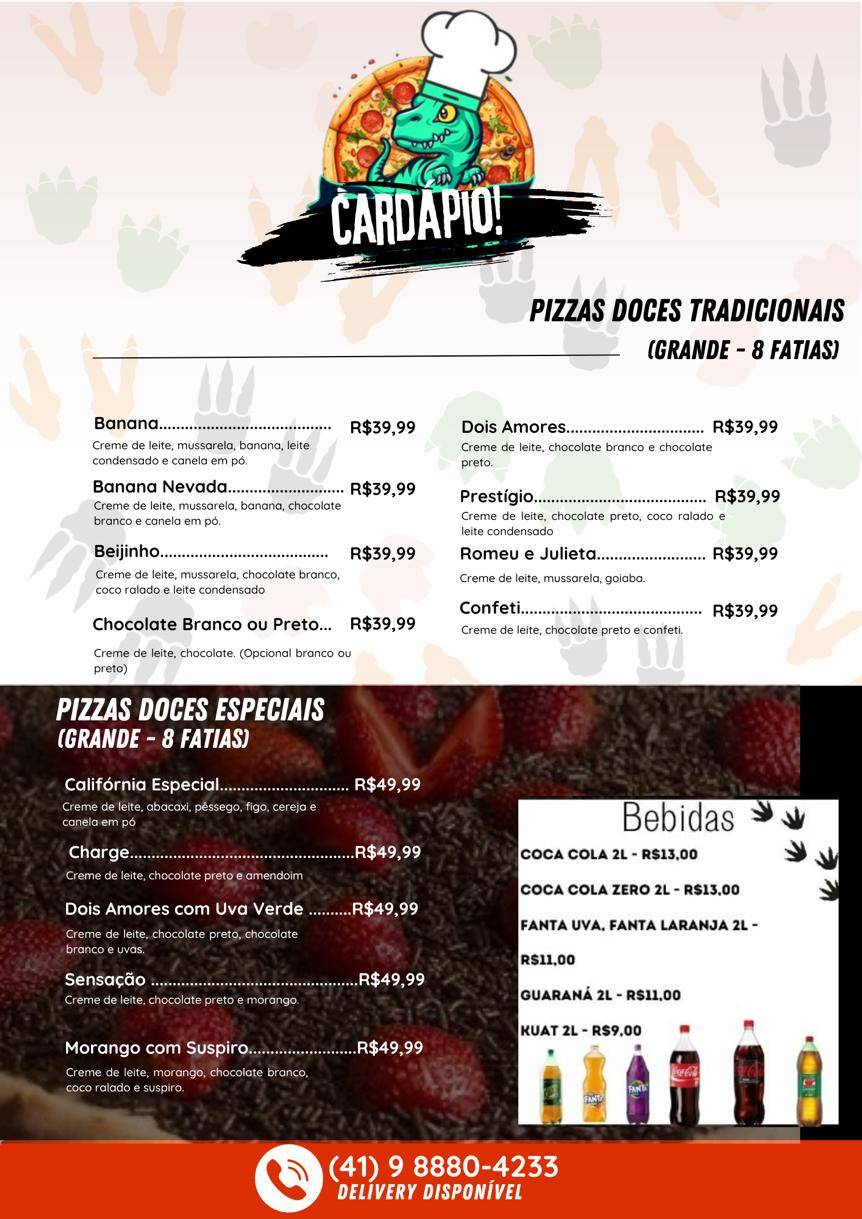 Dinopizza cardápio