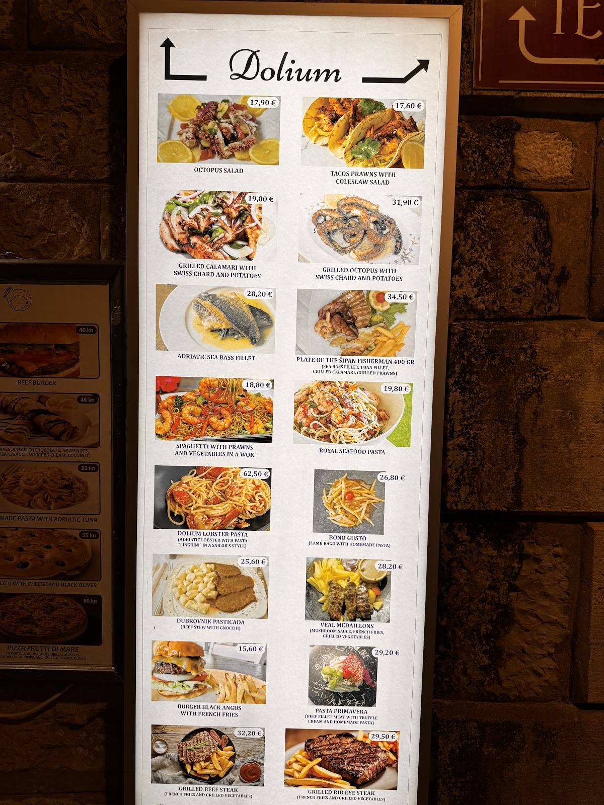 Menu di Dolium 