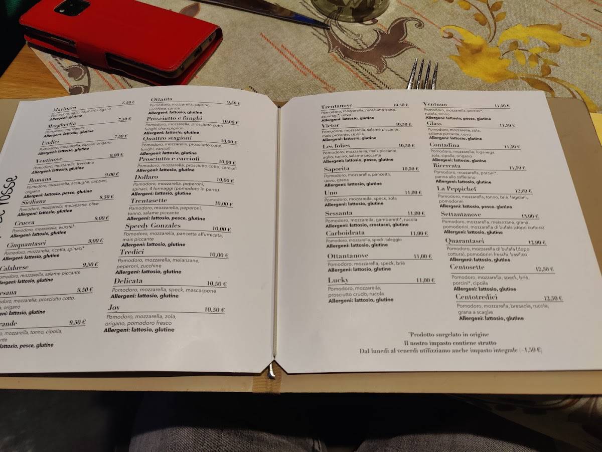 Menu di Pizzeria Dollaro 