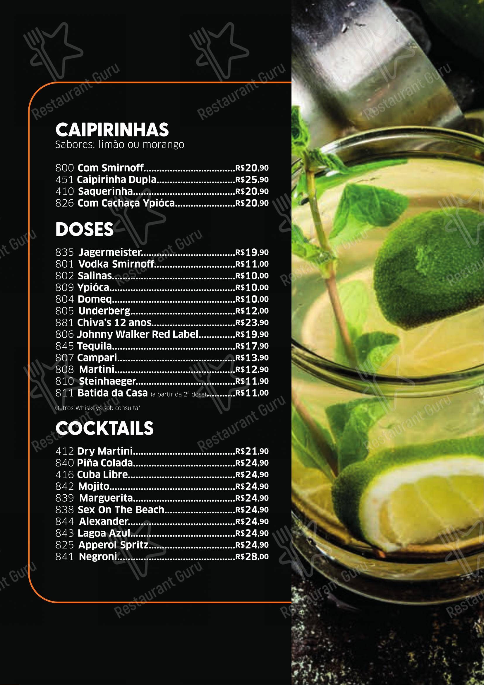 Menu para Domenico Ristorante Pizzaria em Curitiba