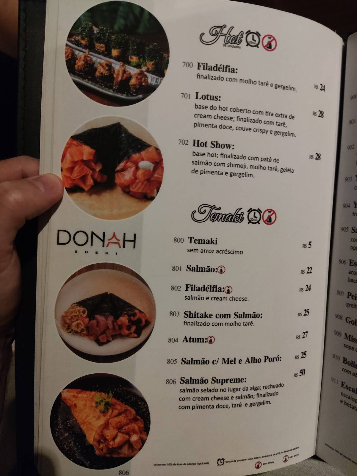 Maceh Sushi cardápio
