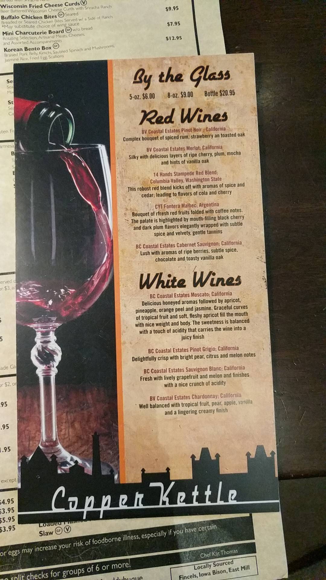 Menu at Copper Kettle pub & bar, Dubuque