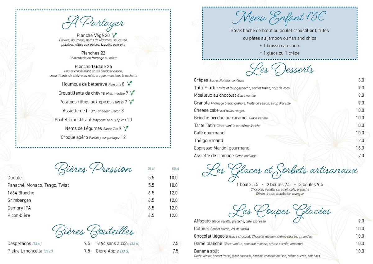 Menu de dudule