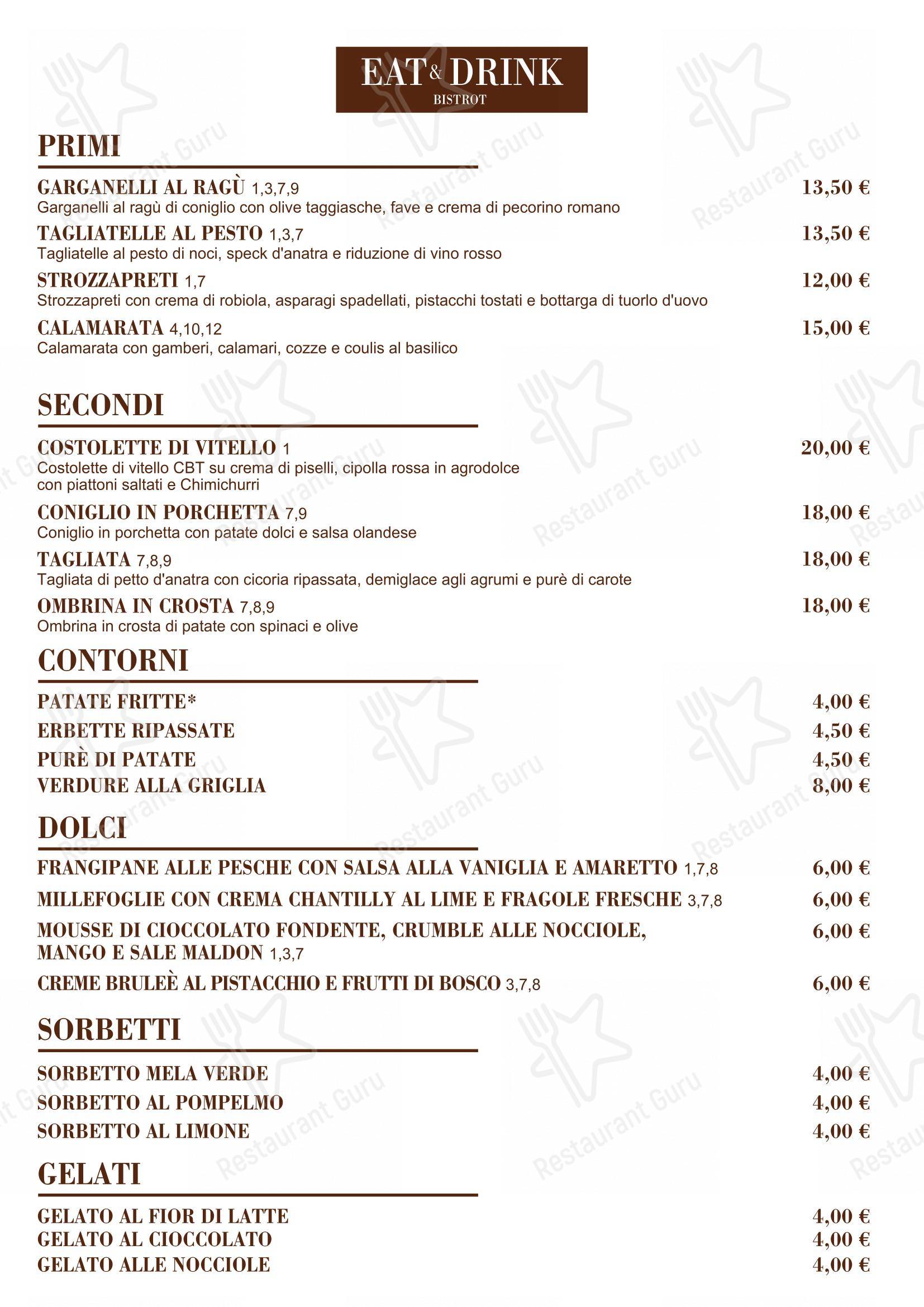 Menu per Eat & Drink in Rovellasca