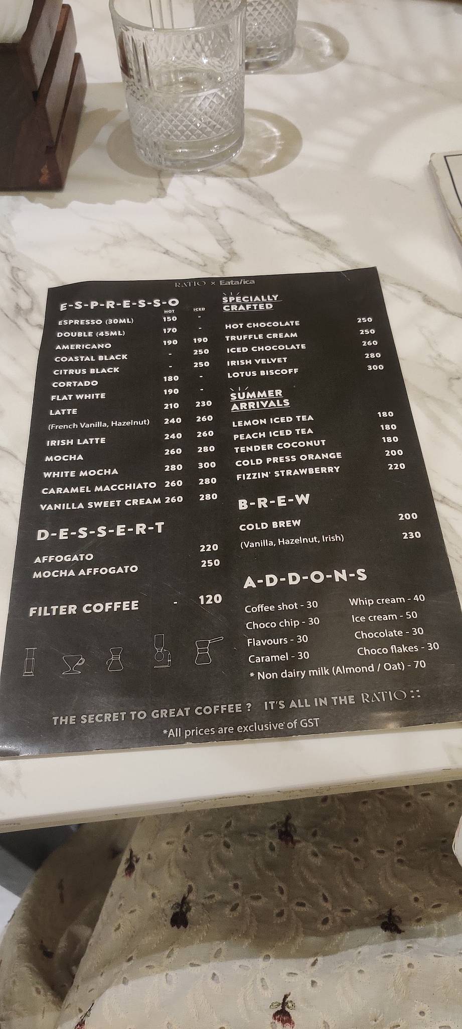 Eatalica menu