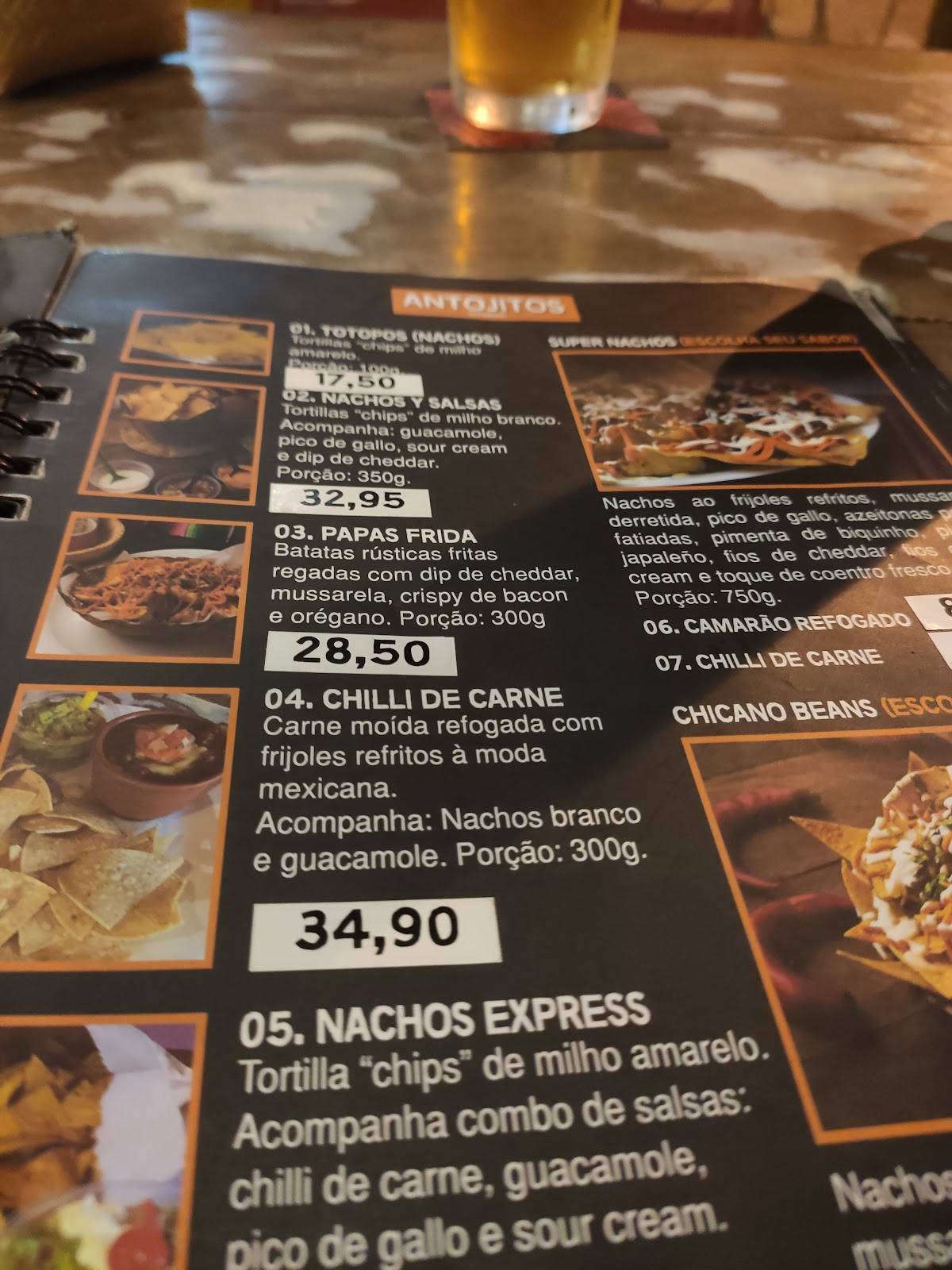 El Chicano - Restaurante Mexicano em Laguna cardápio