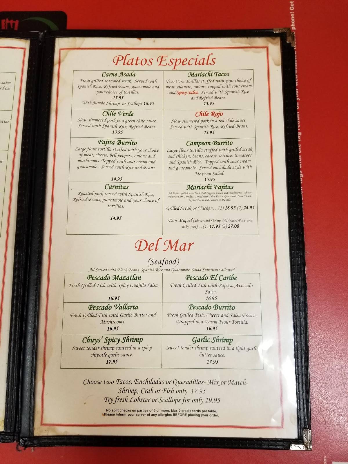 El Mariachi Menu Kaneohe - 76yrpos
