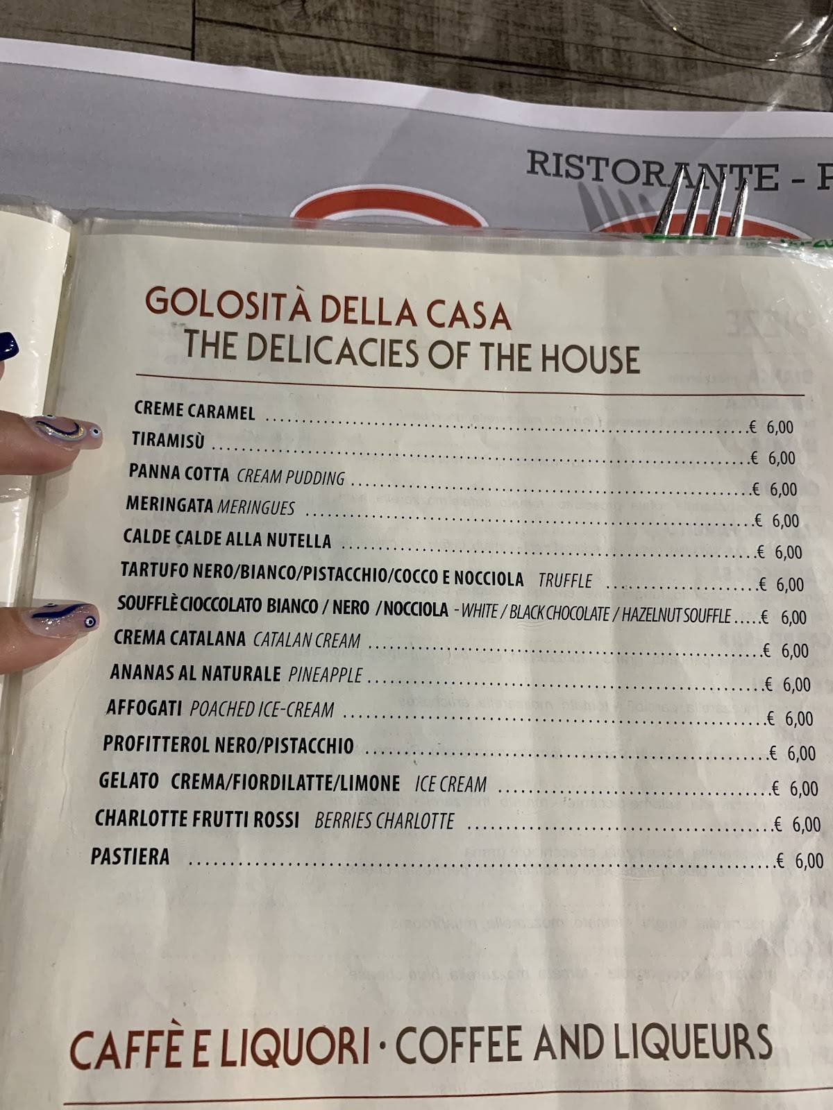Menu di EL PASO 