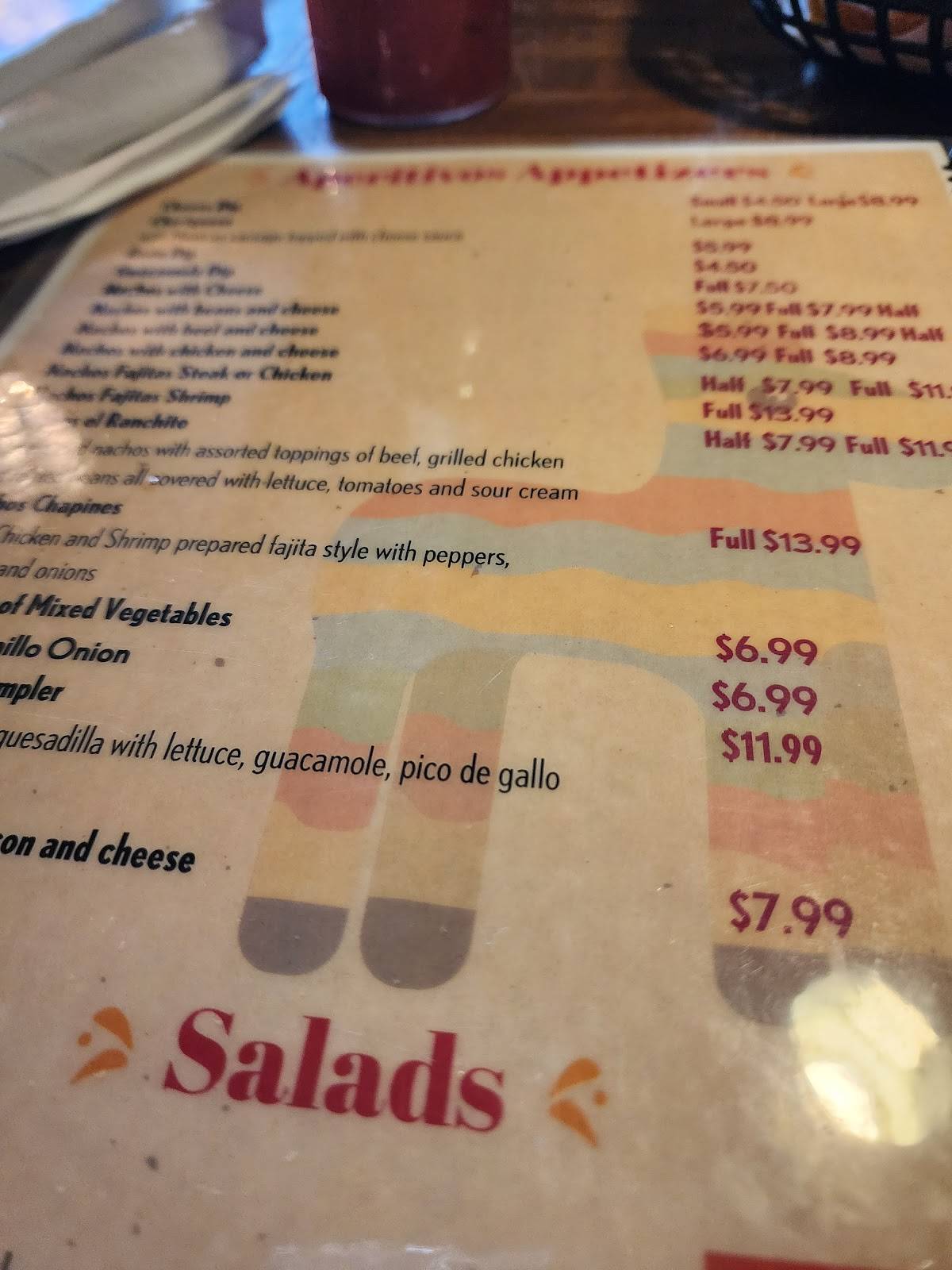 Menu at El Ranchito Restaurant, Harrisburg