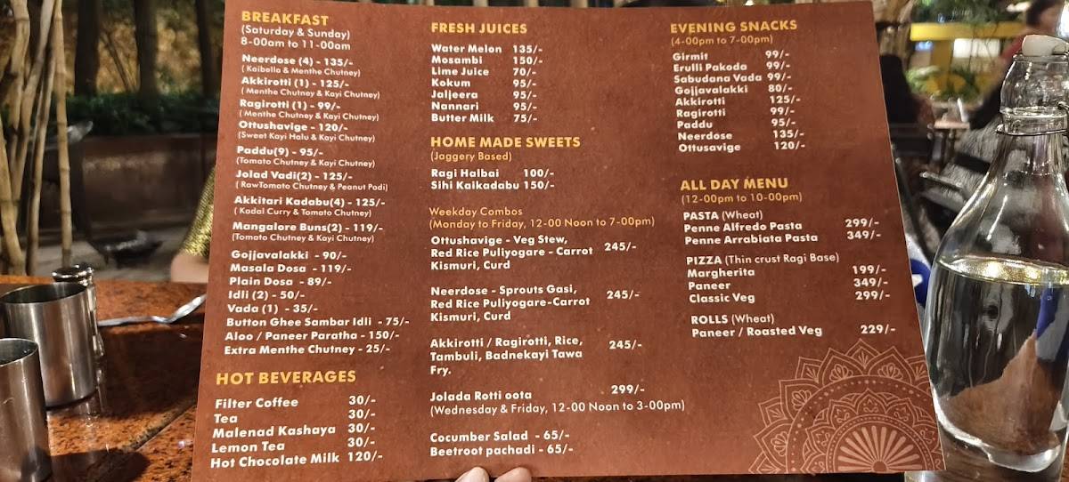 Elephant's High cafe menu