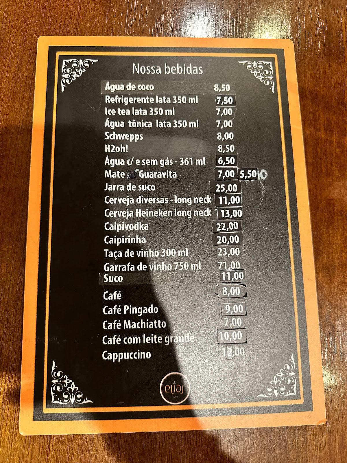 Elias Gourmet cardápio