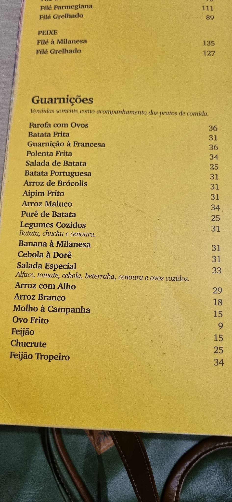Enchendo Lingüiça cardápio