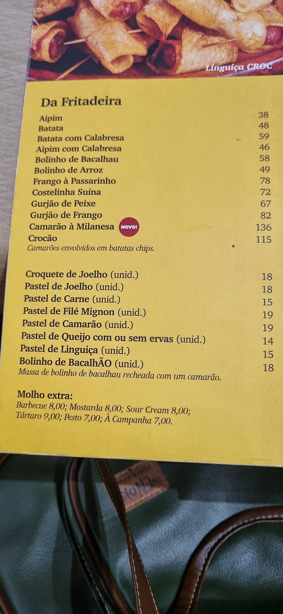 Enchendo Lingüiça cardápio